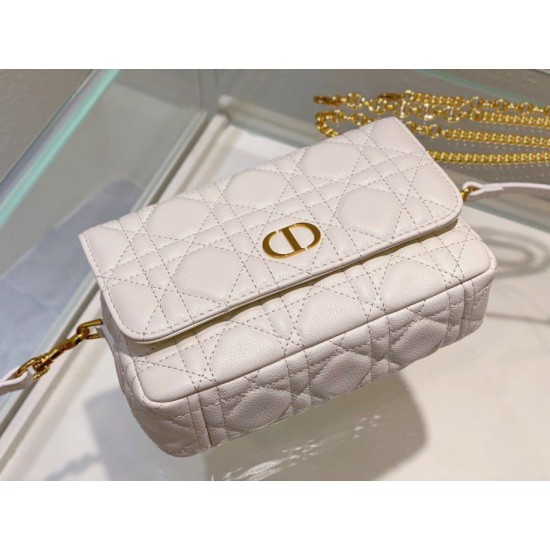 Replica Christian Dior Caro Pouch Cannage Calfskin White Replica Christian Dior Caro Pouch Cannage Calfskin White