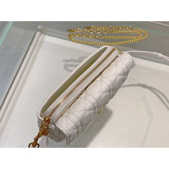 Replica Christian Dior Caro Pouch Cannage Calfskin White Replica Christian Dior Caro Pouch Cannage Calfskin White