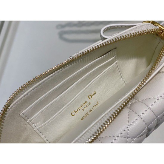 Replica Christian Dior Caro Pouch Cannage Calfskin White Replica Christian Dior Caro Pouch Cannage Calfskin White