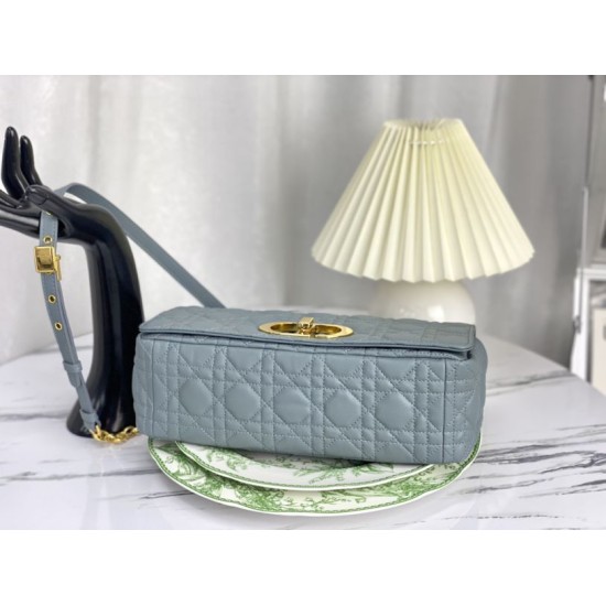 Replica Christian Dior Large Dior Caro Bag Light Blue Replica Christian Dior Large Dior Caro Bag Light Blue