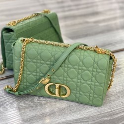 Replica Christian Dior Large Dior Caro Bag Green