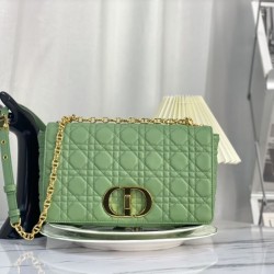 Replica Christian Dior Large Dior Caro Bag Green