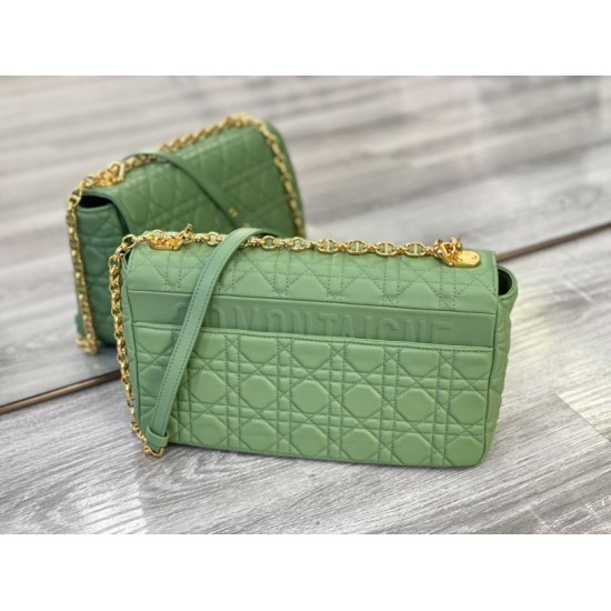 Replica Christian Dior Large Dior Caro Bag Green Replica Christian Dior Large Dior Caro Bag Green