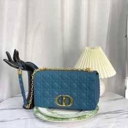 Replica Christian Dior Large Dior Caro Bag Blue