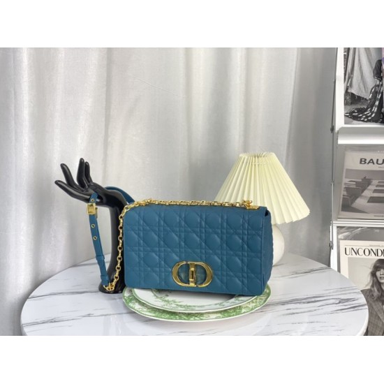 Replica Christian Dior Large Dior Caro Bag Blue Replica Christian Dior Large Dior Caro Bag Blue