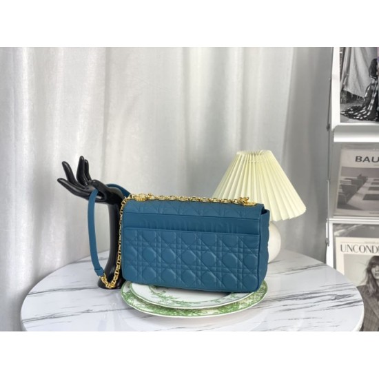 Replica Christian Dior Large Dior Caro Bag Blue Replica Christian Dior Large Dior Caro Bag Blue
