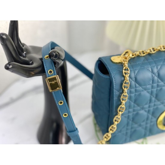 Replica Christian Dior Large Dior Caro Bag Blue Replica Christian Dior Large Dior Caro Bag Blue