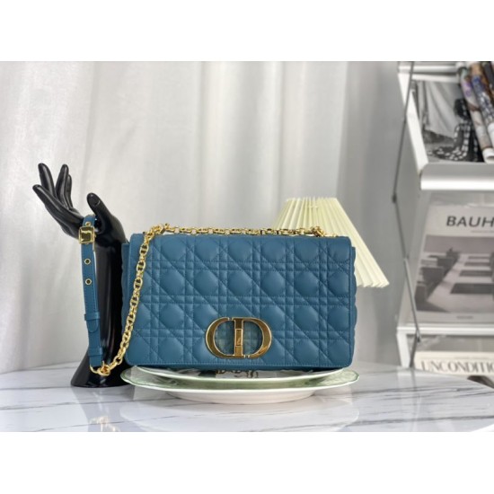 Replica Christian Dior Large Dior Caro Bag Blue Replica Christian Dior Large Dior Caro Bag Blue