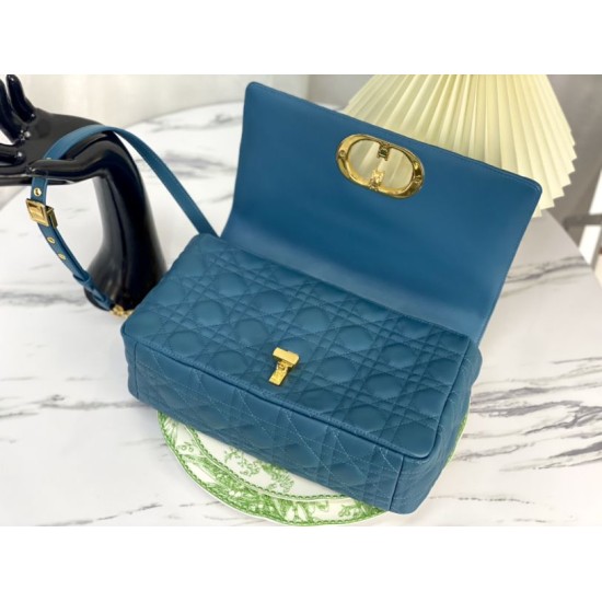 Replica Christian Dior Large Dior Caro Bag Blue Replica Christian Dior Large Dior Caro Bag Blue