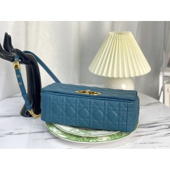 Replica Christian Dior Large Dior Caro Bag Blue Replica Christian Dior Large Dior Caro Bag Blue