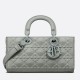 Fake Christian Dior Lady D-Joy Bag Calfskin with Diamond Motif Grey Replica Fake Christian Dior Lady D-Joy Bag Calfskin with Diamond Motif Grey Replica