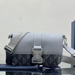 Replica Christian Dior Hit the Road Messenger Bag CD Diamond Canvas Gray