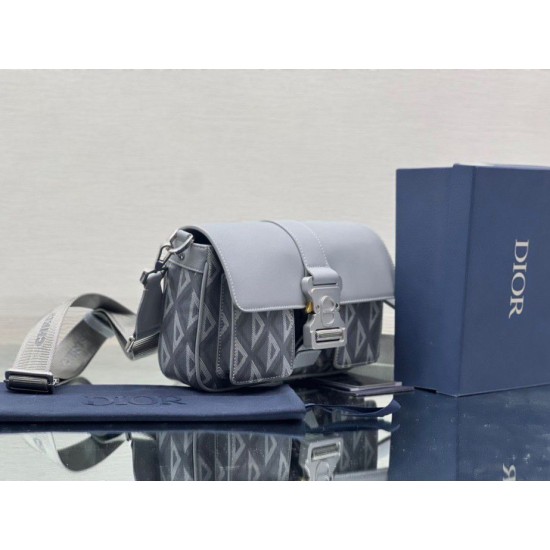Replica Christian Dior Hit the Road Messenger Bag CD Diamond Canvas Gray Replica Christian Dior Hit the Road Messenger Bag CD Diamond Canvas Gray