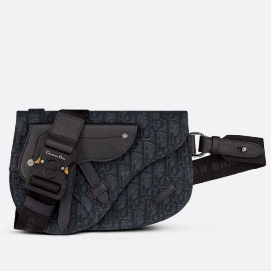 Fake Christian Dior Saddle Men Pouch Dior Oblique Jacquard Black Replica Fake Christian Dior Saddle Men Pouch Dior Oblique Jacquard Black Replica