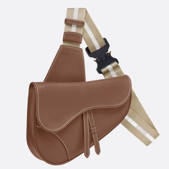 Replica Christian Dior Saddle Belt Men Bag Grained Calfskin Brown Replica Christian Dior Saddle Belt Men Bag Grained Calfskin Brown
