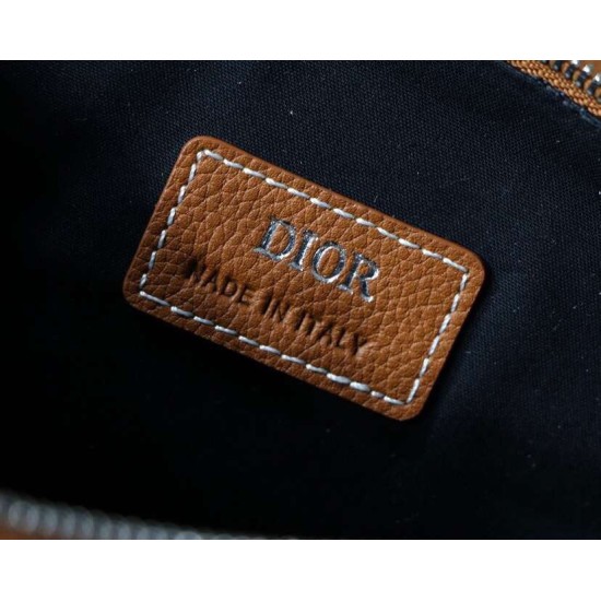 Replica Christian Dior Saddle Belt Men Bag Grained Calfskin Brown Replica Christian Dior Saddle Belt Men Bag Grained Calfskin Brown