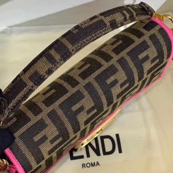 Fake Mini Baguette Bag FF Fabric With Fuchsia Trim Replica Replica Mini Baguette Bag FF Fabric With Fuchsia Trim