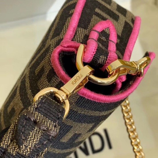 Fake Mini Baguette Bag FF Fabric With Fuchsia Trim Replica Replica Mini Baguette Bag FF Fabric With Fuchsia Trim
