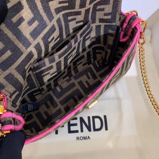 Fake Mini Baguette Bag FF Fabric With Fuchsia Trim Replica Replica Mini Baguette Bag FF Fabric With Fuchsia Trim
