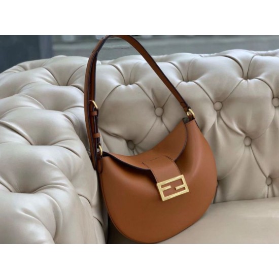 Replica Small Croissant Hobo Bag Brown Fake Small Croissant Hobo Bag Brown Replica