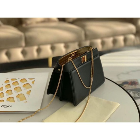 Fake Peekaboo ISeeU Pochette Bag Black Replica Replica Peekaboo ISeeU Pochette Bag Black