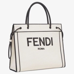 Replica Large Roma Shopper Bag In Undyed Canvas