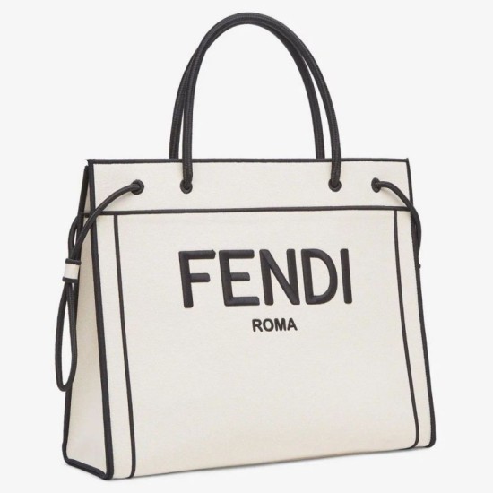 Replica Large Roma Shopper Bag In Undyed Canvas