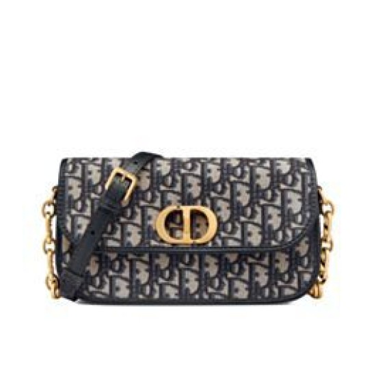Fake Christian Dior 30 Montaigne Avenue Bag Dark Blue Replica