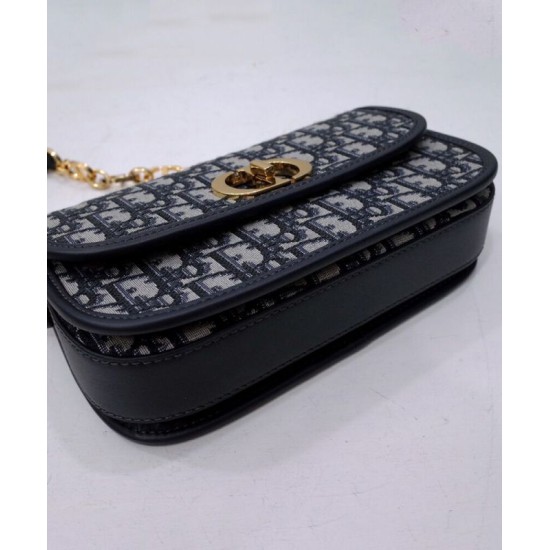 Fake Christian Dior 30 Montaigne Avenue Bag Dark Blue Replica