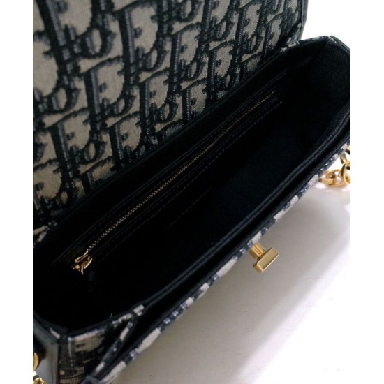 Fake Christian Dior 30 Montaigne Avenue Bag Dark Blue Replica
