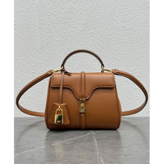 Replica Celine Mini 16 Bag Natural Calfskin Coffee Fake Celine Mini 16 Bag Natural Calfskin Coffee Replica