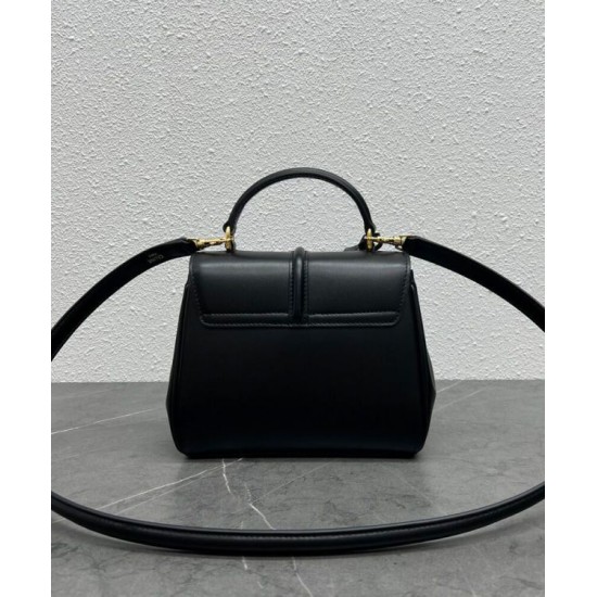 Replica Celine Mini 16 Bag Natural Calfskin Black Replica Celine Mini 16 Bag Natural Calfskin Black