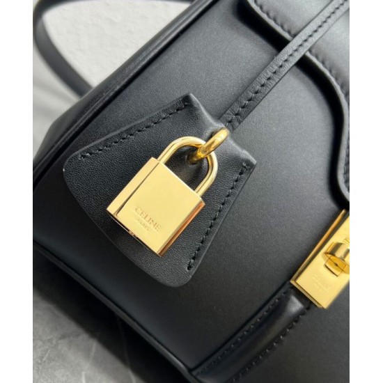 Replica Celine Mini 16 Bag Natural Calfskin Black Replica Celine Mini 16 Bag Natural Calfskin Black