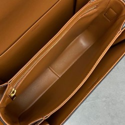 Replica Celine Classique Cuir Triomphe Bag In Natural Calfskin Coffee