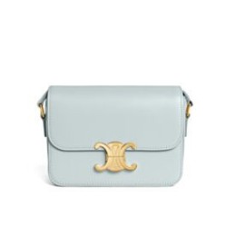 Fake Celine Teen Triomphe Bag Shiny Calfskin Blue Replica