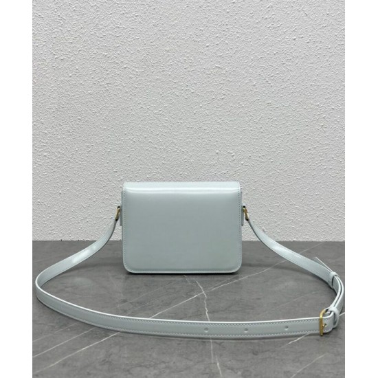 Fake Celine Teen Triomphe Bag Shiny Calfskin Blue Replica