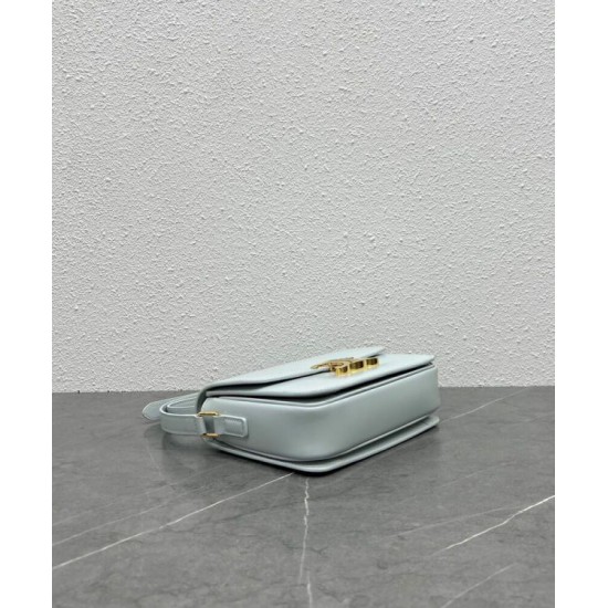 Fake Celine Teen Triomphe Bag Shiny Calfskin Blue Replica