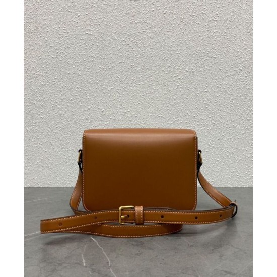 Fake Celine Teen Triomphe Bag Shiny Calfskin Coffee Replica