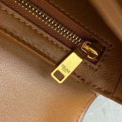 Fake Celine Teen Triomphe Bag Shiny Calfskin Coffee Replica