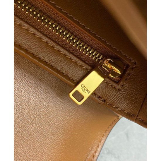 Fake Celine Teen Triomphe Bag Shiny Calfskin Coffee Replica