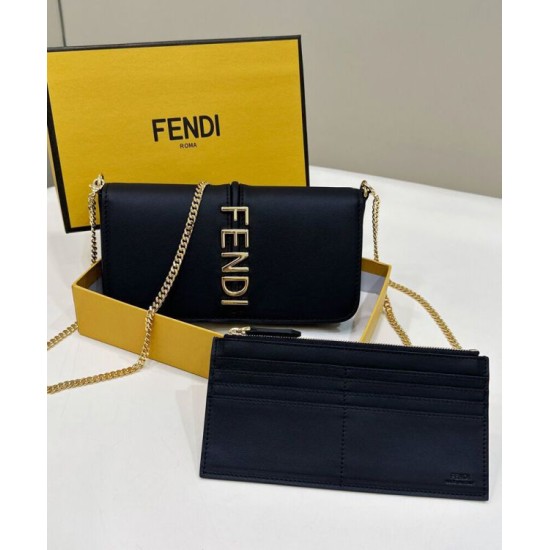Replica Fgraphy Wallet On Chain 8BS076 Black
