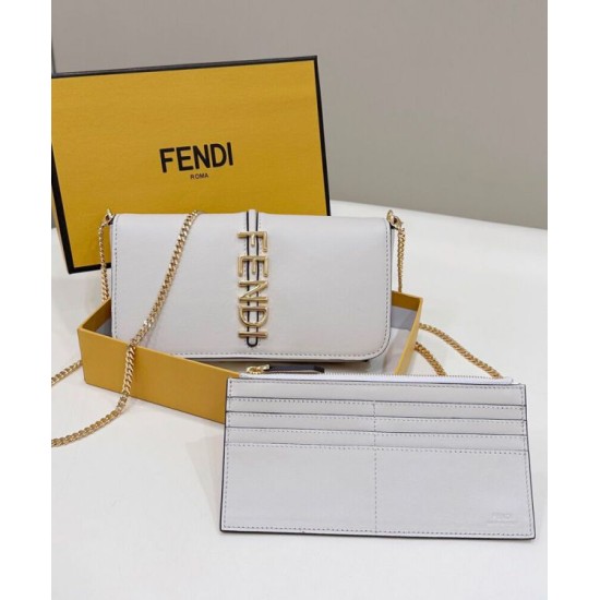 Replica Fgraphy Wallet On Chain 8BS076 Cream