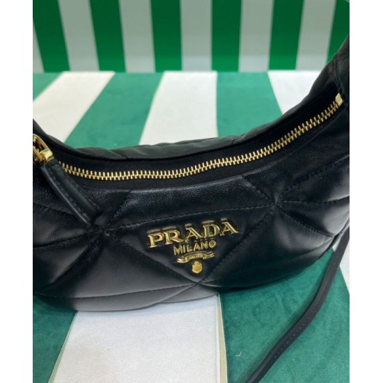 Fake Prada Nappa-leather Mini Bag With Topstitching 1BA384 Black Replica Replica Prada Nappa-leather Mini Bag With Topstitching 1BA384 Black