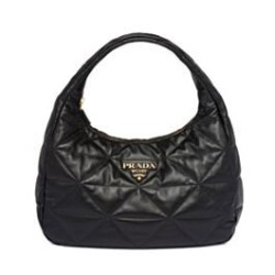 Replica Prada Large Topstitched Nappa-leather Bag 1BC183 Black