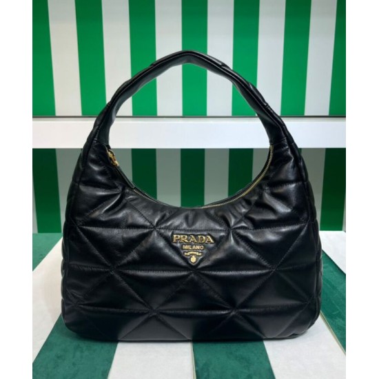 Fake Prada Large Topstitched Nappa-leather Bag 1BC183 Black Replica Replica Prada Large Topstitched Nappa-leather Bag 1BC183 Black