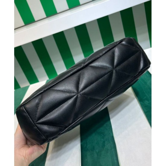Fake Prada Large Topstitched Nappa-leather Bag 1BC183 Black Replica Replica Prada Large Topstitched Nappa-leather Bag 1BC183 Black