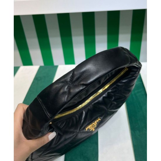 Fake Prada Large Topstitched Nappa-leather Bag 1BC183 Black Replica Replica Prada Large Topstitched Nappa-leather Bag 1BC183 Black