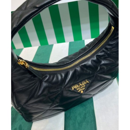 Fake Prada Large Topstitched Nappa-leather Bag 1BC183 Black Replica Replica Prada Large Topstitched Nappa-leather Bag 1BC183 Black
