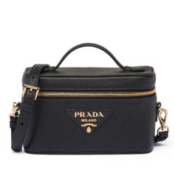 Replica Prada Leather Mini-bag 1BH202 Black