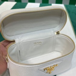 Fake Prada Leather Mini-bag 1BH202 White Replica